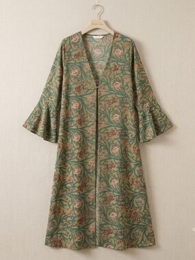 EARTHBOUND Green Paisley Kimono Robe